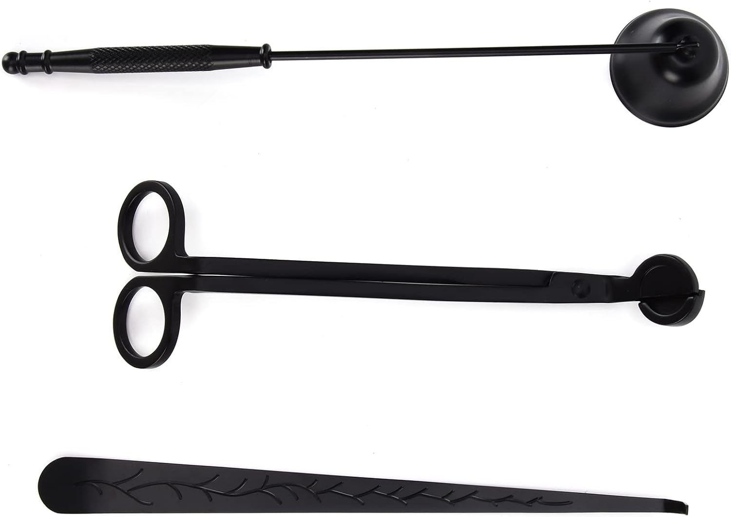 3PCS Candle Accessory Set, Easy to Use, Candle Wick Trimmer, Versatile Functionality Cutter, Snuffer Extinguisher, Wick Dipper for Home (Black)