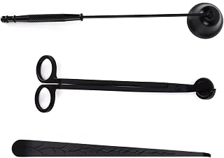 3PCS Candle Wick Scissor Trimmer Cutter Snuffer Extinguisher Dipper Set, Stainless Steel Candle Accessory Kit for Home Decoration, Great for Any Candle Lover (Black)