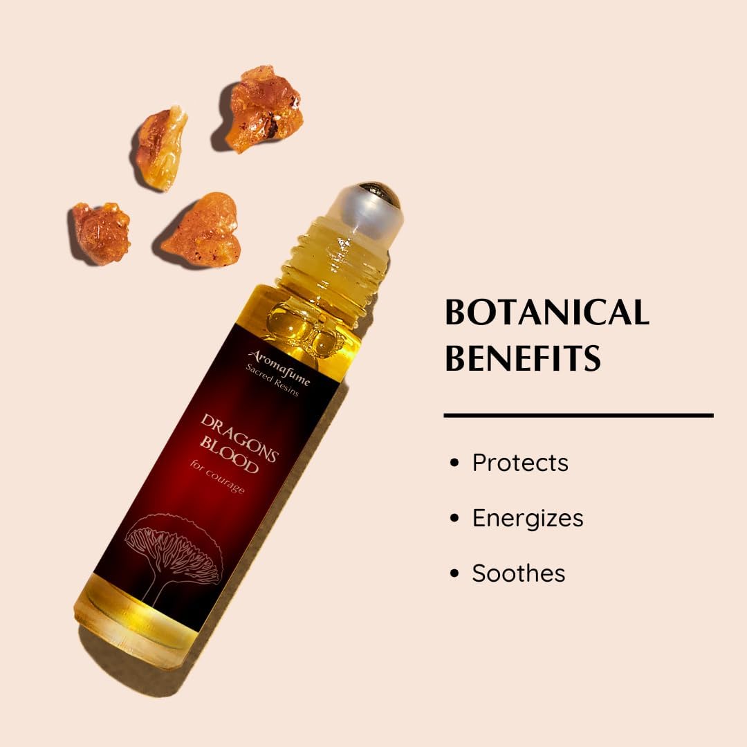Dragon’s Blood Resin Essential Oil Roll-On by Aromafume | 1 x 10ml / 0.33 fl oz by Aromafume| Ideal for Spirituality & Rituals | Made with Pure Resin from Socotra | Non-Alcoholic, Non-Toxic & Vegan