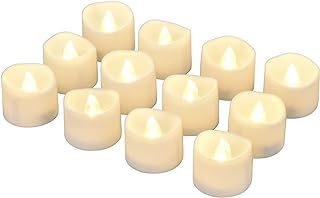 eLander LED Tea Lights Flameless Candle with Timer, 6 Hours on and 18 Hours Off, 1.4 x 1.3 Inch, Warm White, [12 Pack]