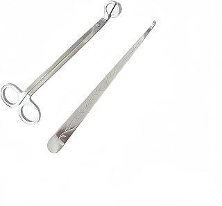 Silver Candle Wick Trimmer, Nickel-Plated Copper, 7.09 Inch Length, Round Head Design with Cut Edge, Rivet Reinforced
