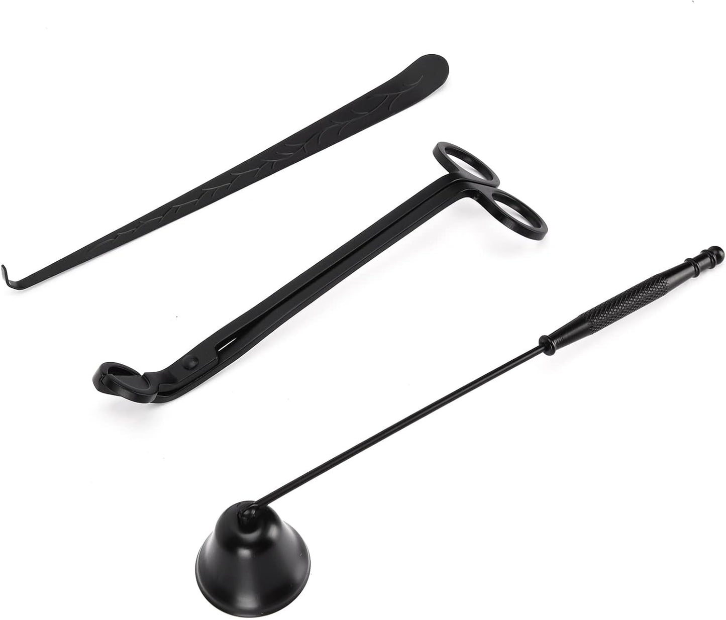 3PCS Candle Accessory Set Candle Wick Trimmer Cutter Snuffer Extinguisher Wick Dipper Gift Supplies (Black)