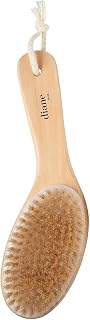 Diane Curved Handle Exfoliate & Glow Dry Skin Brush, 100% Boar Bristle Brush for Body Scrubbing, Lymphatic Massage, Drainage, and Gentle Exfoliation for Radiant Skin, Dry Body Brush for Cellulite