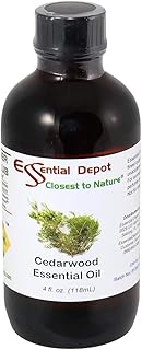 Essential Depot Cedarwood Essential Oil - GC/MS Tested - Supplied in 4 oz. Amber Glass Bottle with Black Phenolic Cone Lined and Safety Sealed Cap