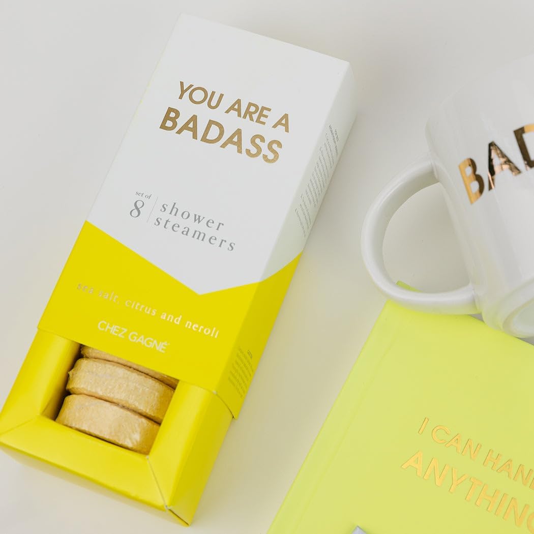 Aromatherapy Shower Steamers - You are A Badass - Sea Salt Citrus + Neroli, Set of 8 - Vegan, Cruelty-Free, Made in USA - Paraben, Sulfate & Phthalate-Free - Graduation Gift, Congrats Celebration Gift