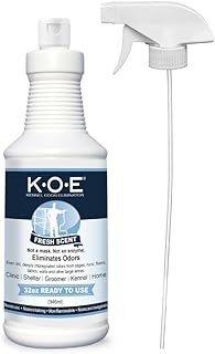 Odorcide K.O.E Kennel Odor Eliminator Fresh Scent Ready to Use Spray – For Cages, Runs & More – For Home & Kennel w/Safe, Non-Enzymatic Formula