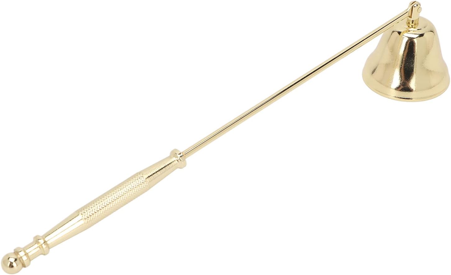 BRRNOO Candle Wick Trimmer and Snuffer, Golden Iron-Plated Bell Shaped Long Handle Candle Extinguisher 3pcs Set for Candle Lovers