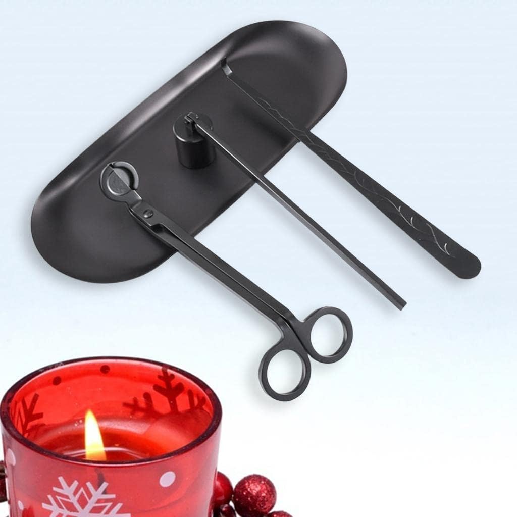 Candle Accessories Tool Set with Candle Wick, Candle, Candle Wick Dipper for Christmas, New Year, Party, Home, Black
