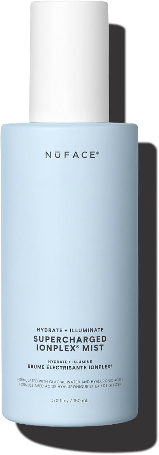 NuFACE Supercharged IonPlex Facial Mist - 3-in-1 Ultra-Fine Hydrating Face Mist & Pore Minimizer with Hyaluronic Acid + IonPlex Technology to Lock in Moisture and Enhance Microcurrent Treatment (5 oz)