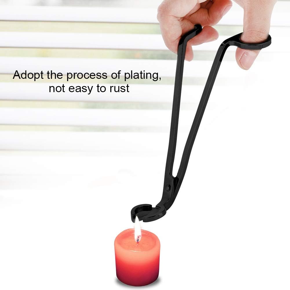Stainless Steel Candle Wick Trimmer, Plating Rust Heart Scissors Tool with Smooth Edges, for Safe Candle Maintenance (Black)