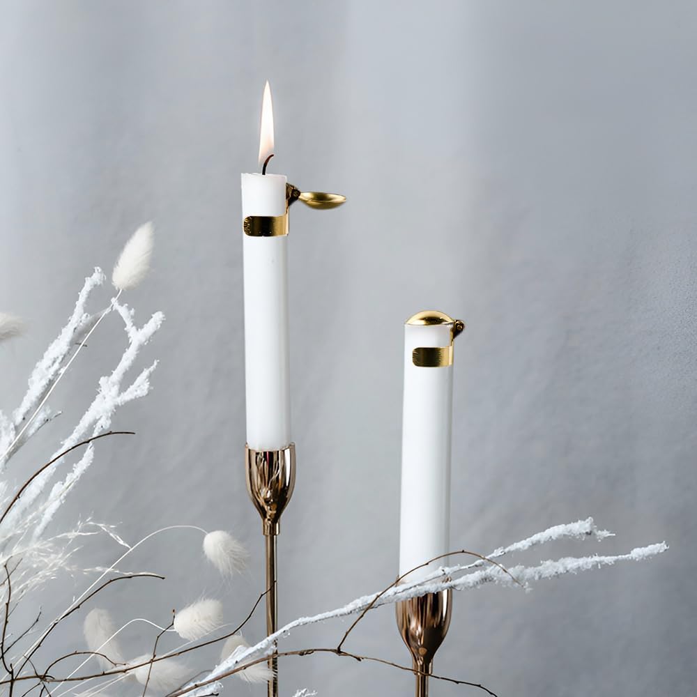 OLEEK (12Pcs Automatic Candle Extinguisher Gold, Candle Extinguisher Automatic Candle Snuffer, Candle Set auto Candle Extinguisher Snuffer, Candle Care kit Candle Accessories, Swedish Candle Snuffer