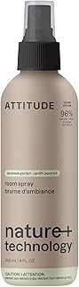 ATTITUDE Scented Room and Air Freshner Spray, for Home and Bathroom, Natural Origin Ingredients, Vegan,Floral and Woody Scent, Japanese Garden, 8 Fl Oz