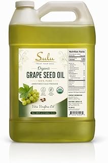 SULU ORGANICS 100% Pure Unrefined Grapeseed Oil Cold Pressed 1 Gallon (128 FL.OZ)
