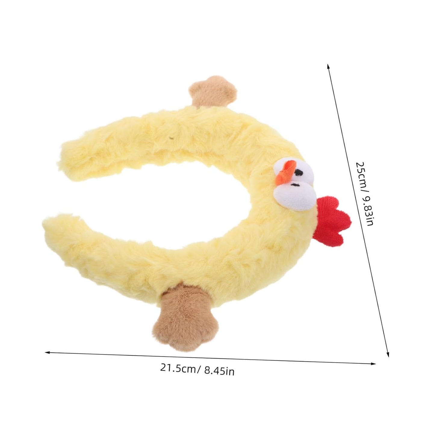 Beavorty Funny Chicken Plush Headband for Makeup Skincare and Face Washing Cute Cartoon Chick Hair Accessory for Spa Days and Photo Props