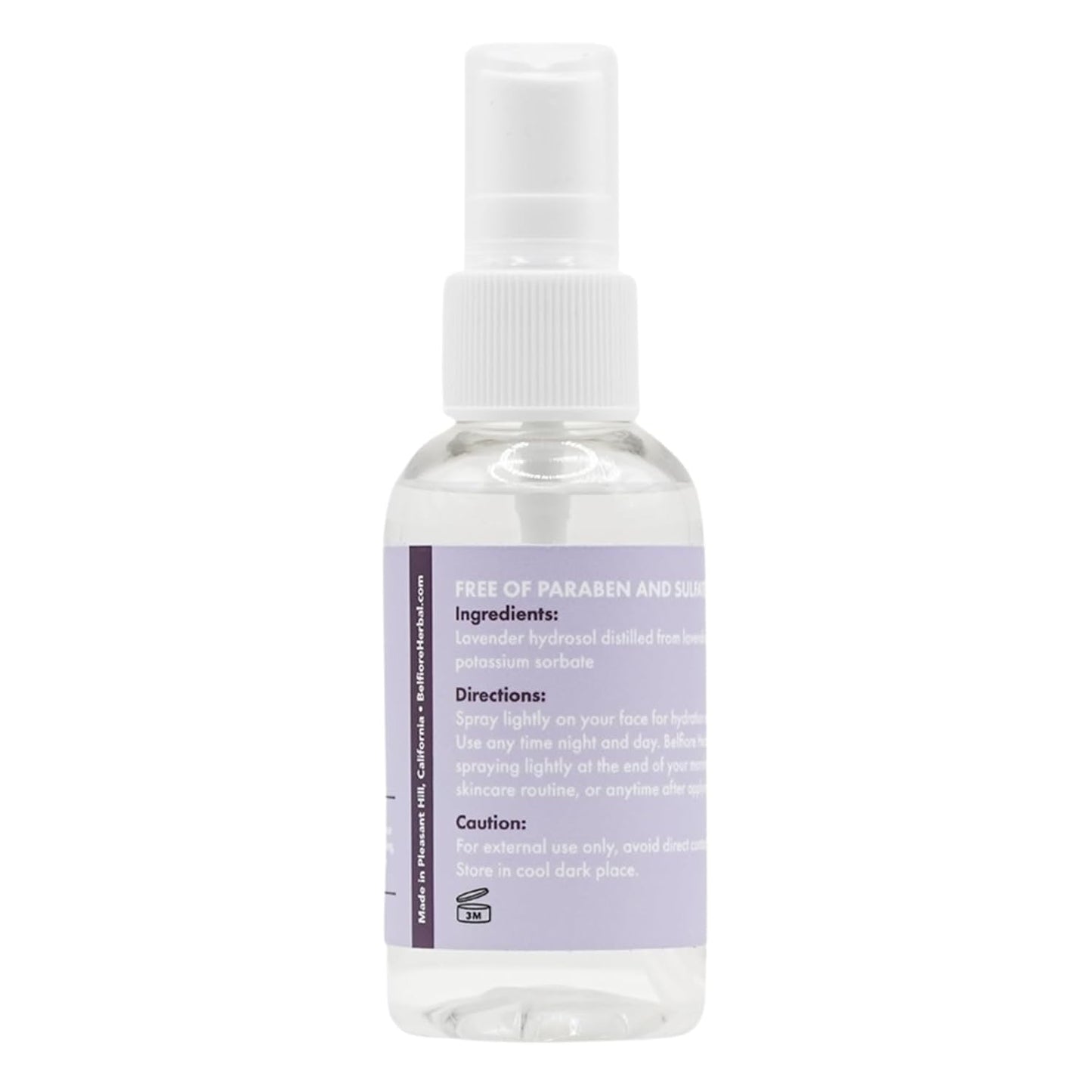 100% Natural Lavender Mist Spray, Organic Face Body Hair Hydrating Mister, Calming for Better Sleep, Vegan non-GMO, 2 ounce