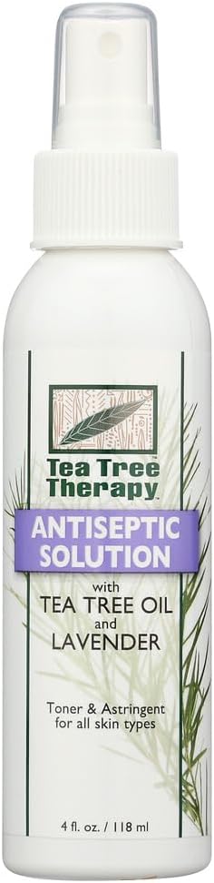 Tea Tree Therapy Antiseptic Solution Tea Tree Oil and Lavender - 4 fl oz - Provides Soothing Relief to Minor Skin irritations