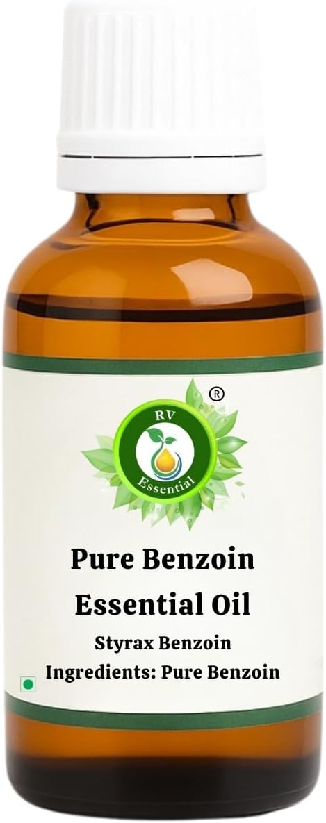 R V Essential Pure Benzoin Essential Oil 30ml (1.01oz)- Styrax Benzoin (100% Pure and Natural Steam Distilled)