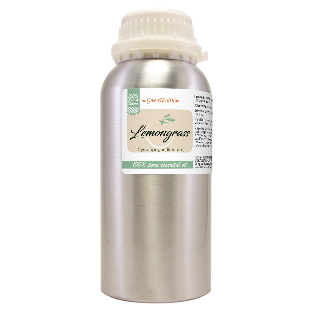 GreenHealth - Lemongrass Essential Oil - 16 fl oz - Aluminum Bottle - 100% Essential Oil