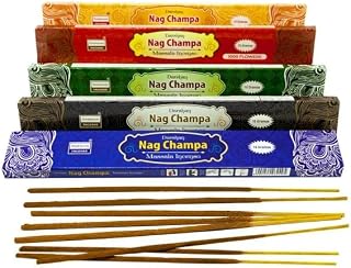 Indian Masala Nag Champa Incense Kit 5 Boxes 50 Sticks Assorted Fragrance