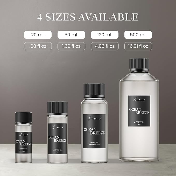 Scentiment Ocean Breeze Diffuser Oil - Premium Hotel Scent with Notes of Bergamot, Lemon, Jasmine with Marine & Amber Home Scent, Hotel Fragrance Oil Diffuser Refill - 0.68 fl oz (20 mL)
