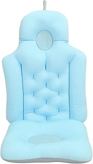 Full Body Bath Pillow Bathtub Cushion with Soft Folding Headrest, Back Support & Neck Support Pillow for Tub (Blue)