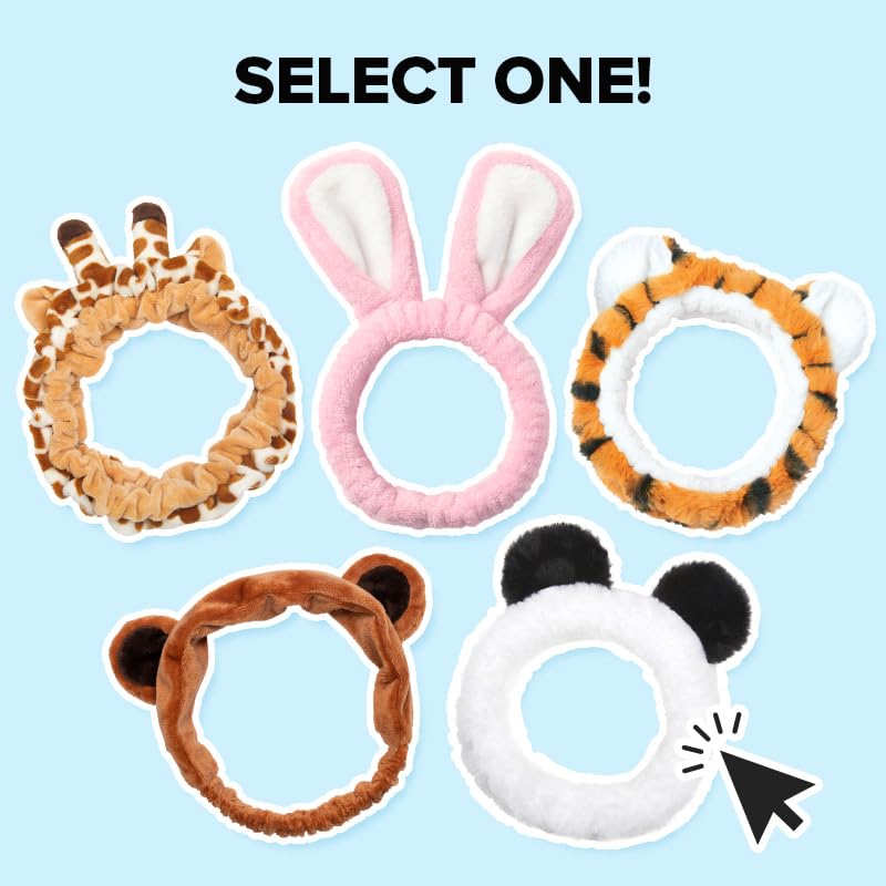 I DEW CARE Face Wash Headband - Giraffe Headband | Adorable Design, Perfect for Cleansing, Bath, Makeup and Spa, 100% Microfiber, Reusable, 1 Count