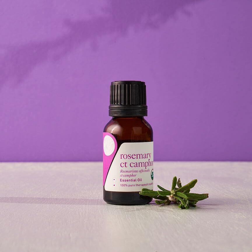 Aromatics International Premium Organic Rosemary ct Camphor Essential Oil 18ml | 100% Pure Essential Oil for Diffusion & Aromatherapy