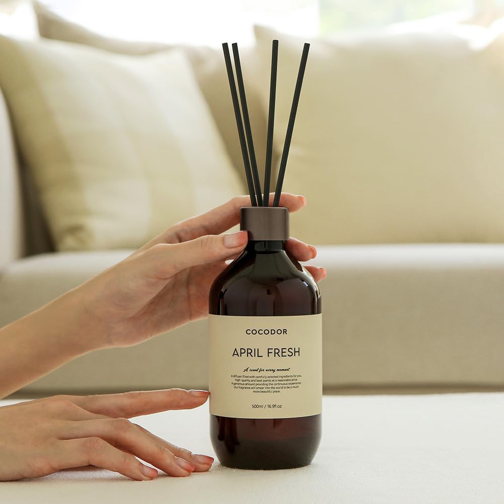 COCODOR Premium Reed Diffuser/Cashmere Vanilla /16.9oz /1 Pack/Large Capacity Fragrance Scent Oil Stick Diffuser Set for Bedroom Bathroom Home Décor