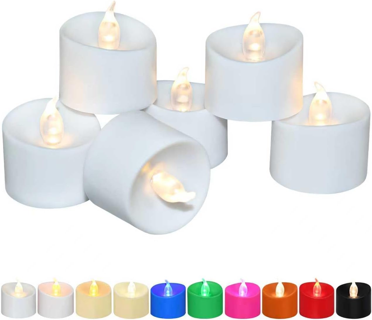 24 Pack LED Tea Lights, Last 100H+, Warm White Flickering Light
