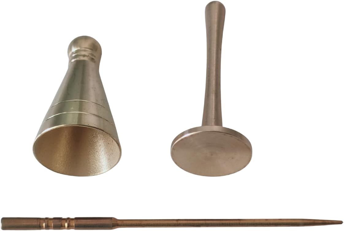Backflow Incense Cone Making Kit, 3-Piece Set with Mold, Press, and Brass Needle, DIY Tower Incense Tool