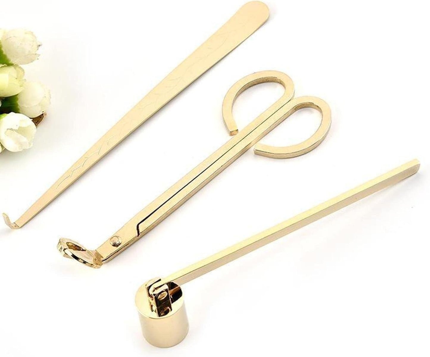 3 in 1 Candle Accessory Set Wick, Candle Wick Dipper, Candle Wick, Candle Care Tools Gift for Candle Lovers, Gold