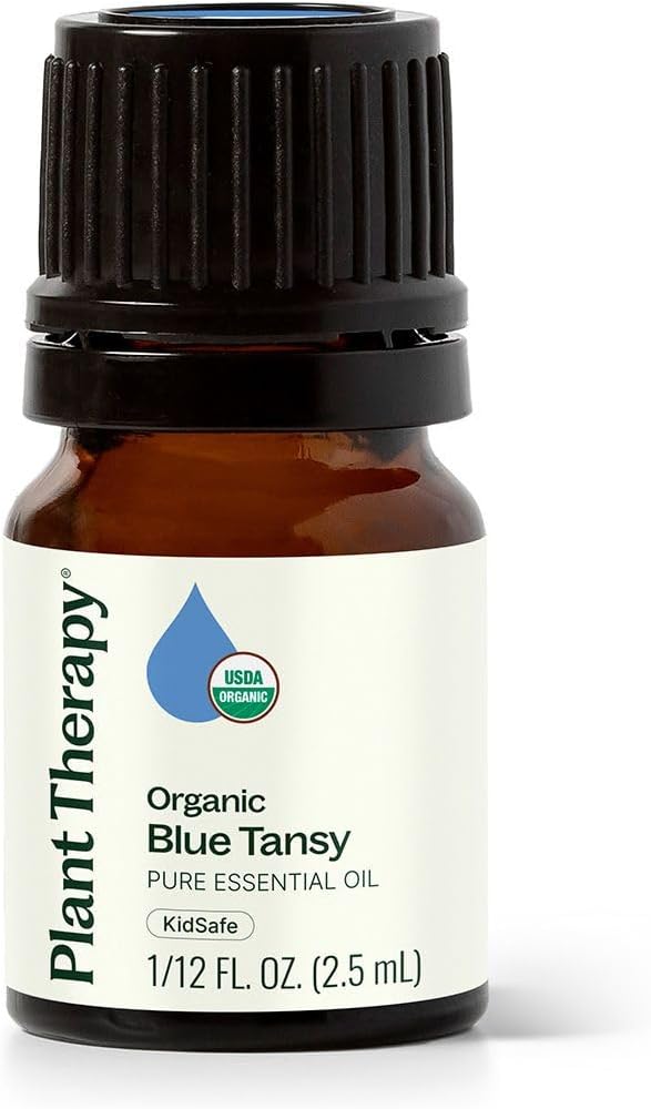 Plant Therapy Organic Blue Tansy Essential Oil 2.5 mL (1/12 oz), 100% Pure, Undiluted, Natural Aromatherapy, Soothing for Sensitive Skin