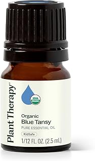 Plant Therapy Organic Blue Tansy Essential Oil 2.5 mL (1/12 oz), 100% Pure, Undiluted, Natural Aromatherapy, Soothing for Sensitive Skin