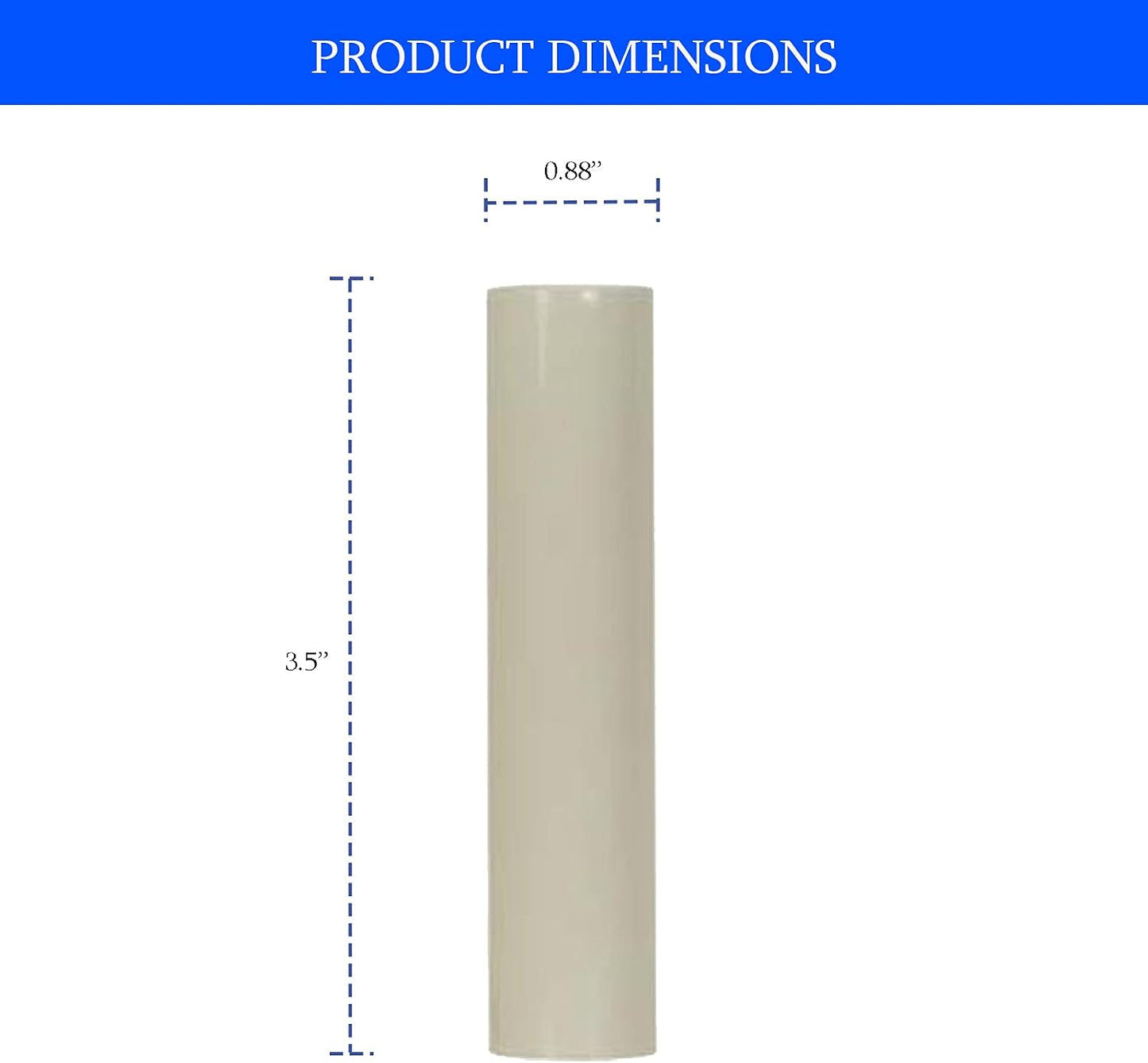 Ciata - 12 Pack - 3.5-inch Cream Plastic Drip Candle Covers with 13/16 inch Inside Diameter and 7/8 inch Outside Diameter (3.5-inch, Cream Plastic)