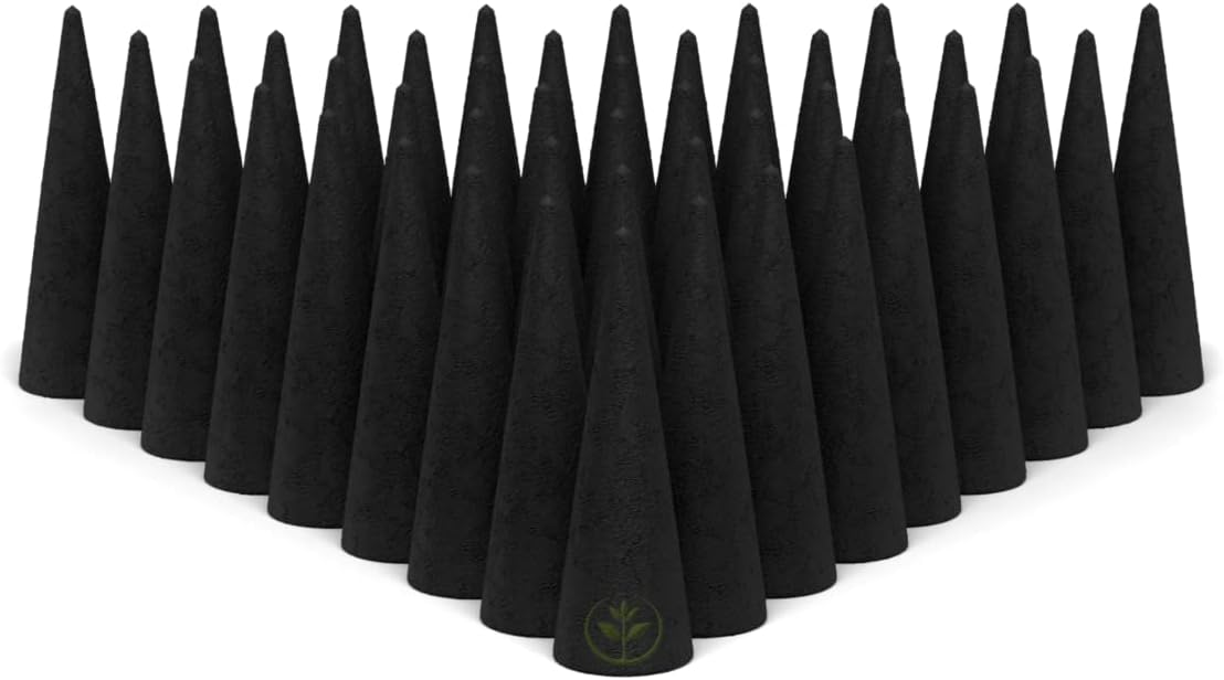 Peppermint Charcoal Incense Cones 2" TOPFLOW - 60 Pack Bulk - Natural Scented Cones Handmade Hand Dipped