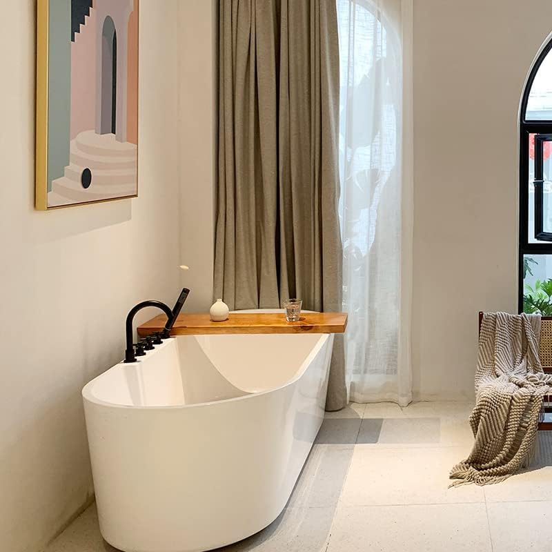 Luxury Bamboo Bathtub Tray Caddy - Large Non-Slip Walnut Wood Board for Freestanding Tubs 80x30x5cm Elegant Bathroom Accessory Perfect for Relaxation and Bathing Essentials.