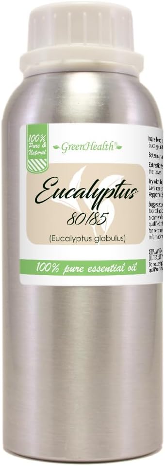 Eucalyptus Essential Oil (80/85) - 100% Pure Essential Oil - 8fl oz - Aluminum Bottle - Greenhealth