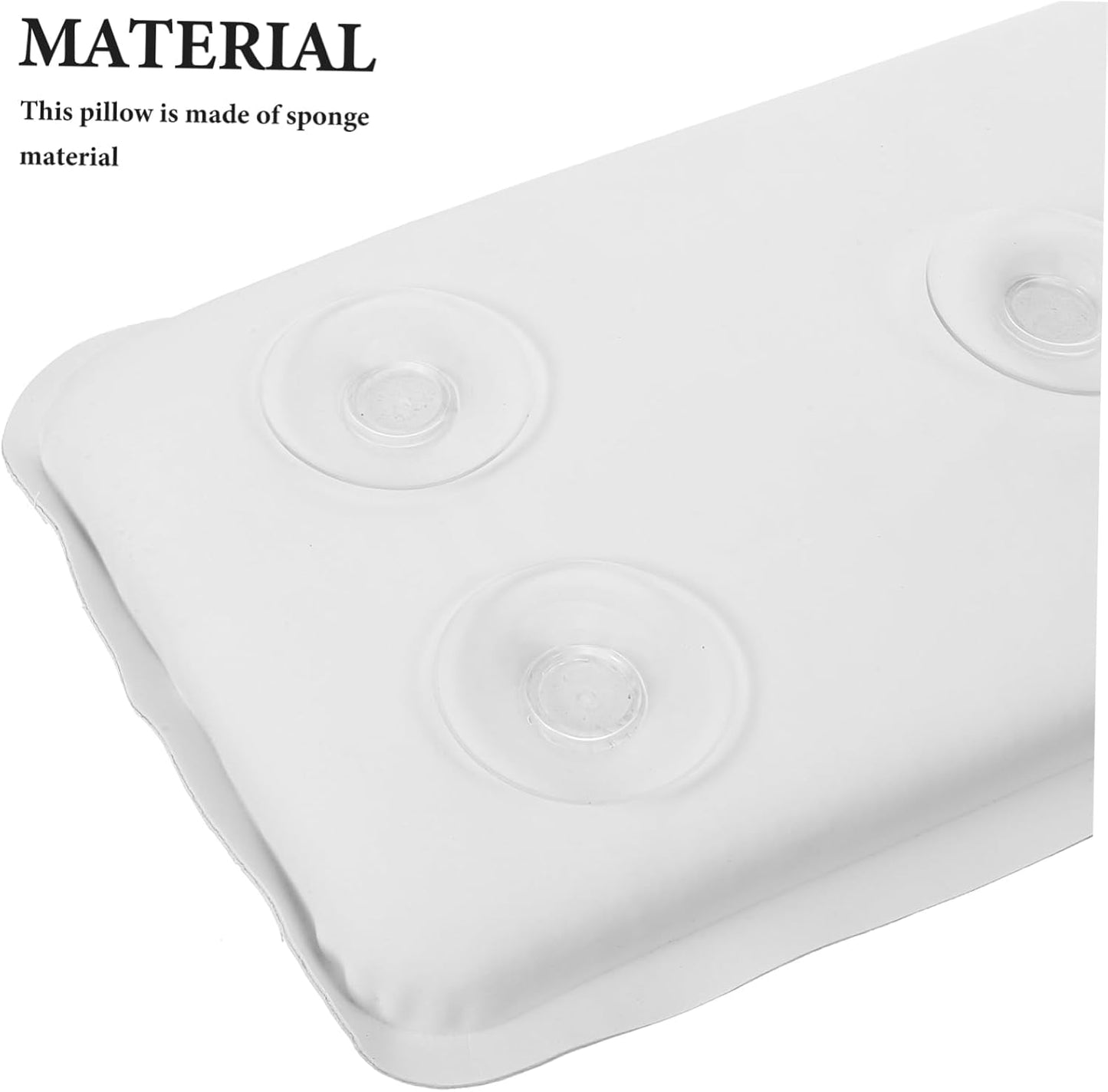 Healeved Waterproof Sponge Bath Pillow with Suction Cups for Neck Shoulder Head Support Comfortable Bathtub Cushion 14.96X7.08X1.77In Spa Bath Accessory