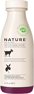 Goat Milk Bubble Bath Foaming Soak, 27.1 Fl Oz with Fresh Canadian Goat Milk, Smoothing Bath Milk for Soft Skin, Nature by Canus Original