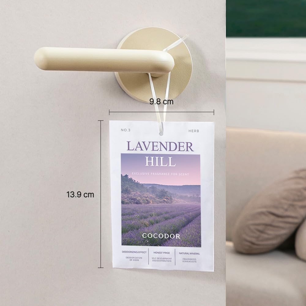 COCODOR 10 Packs Lavender Scented Sachets/Air Freshener Sachets Bags for Drawers, Closet, Cars, Long-Lasting Deodorizers Fresh Scents, Home Fragrance