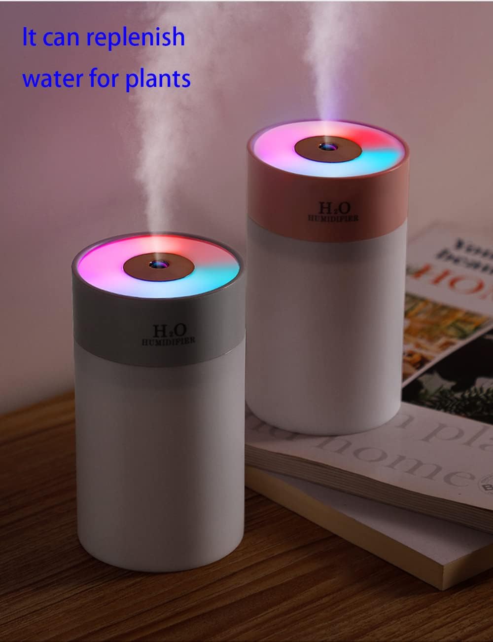 Colorful 260ml Humidifier,USB Power Supply,With 7 Color LED, Air Humidifier,Mini Air Humidifier,Can add essential oil,Suitable for Study Room, Bedroom, Baby Room, Office, Car (White)