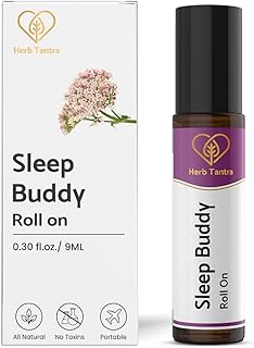 Herb Tantra Sleep Buddy Roll On | Calming Essential Oil Blend of Valerian, Lavender, Chamomile, St. John's Wort | Pungent Aroma | 100% Natural & Pure | 0.3 fl oz