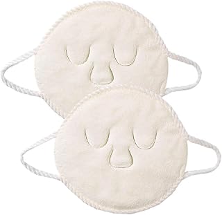luzen 2Pcs Soft Face Steaming Towel Mask Reusable Facial Steamer Mask Towel Thick Cold Hot Compress Moisturizing Beauty Skin Care Spa Face Towel for Women Beauty Salon or Home Use, White