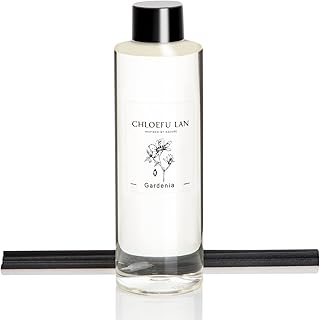Gardenia Reéd Diffuser Refill 200ml/6.76 fl oz, Natural Essential Scented Oil, Best for Aromatherapy, SPA and Home, 0% Alcohol, A Fresh Clean Scent, Free Set of Diffuser Sticks
