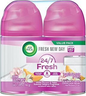 Air Wick Automatic Air Freshener Spray Refill, 2ct, Summer Delights, Odor Neutralization, Essential Oils