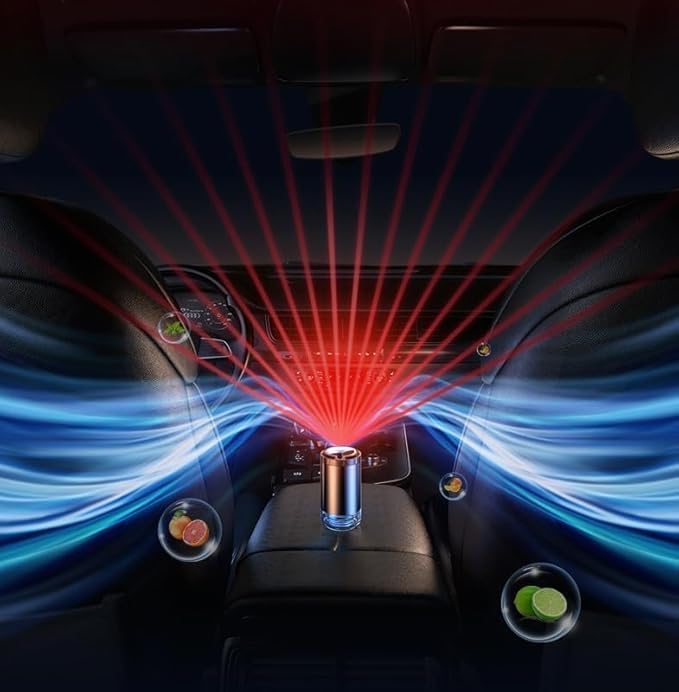 KEYSME Car Essential Oil Diffuser, Mini USB Air Humidifier, LED Light, for Vehicle Home Office