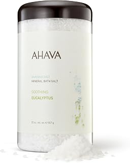 AHAVA Dead Sea Mineral Bath Salt- Intense Relaxation for Body & Mind, Elevates Moisture, Softens & Eases Sore Muscles, Enriched by Exclusive Dead Sea Salt & Osmoter blend, 32 oz