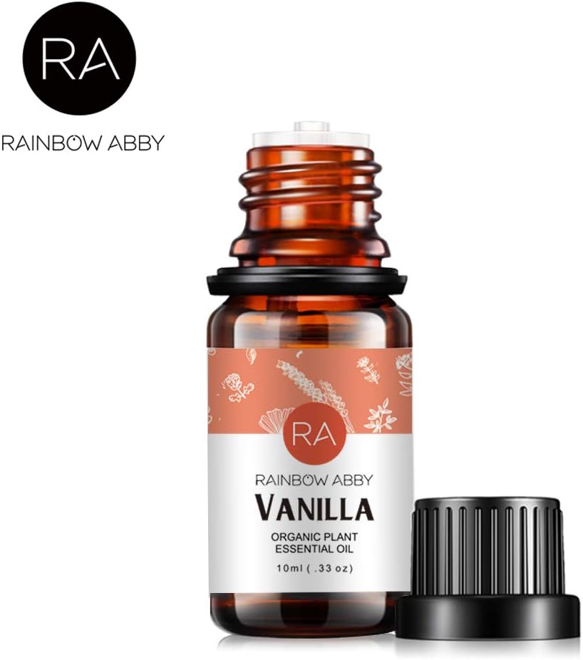 Rainbow Abby Vanilla Essential Oil 100% Pure Organic Plant Natural Flower Essential Oil for Diffuser, Message, Skin Care, Sleep - 10ML
