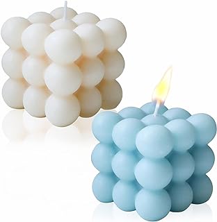 2 PCS Bubble Candle, Soy Wax Cube Candles for Valentine's Day, Birthday, Home Decor, Aesthetic Hand Poured Scented Candle