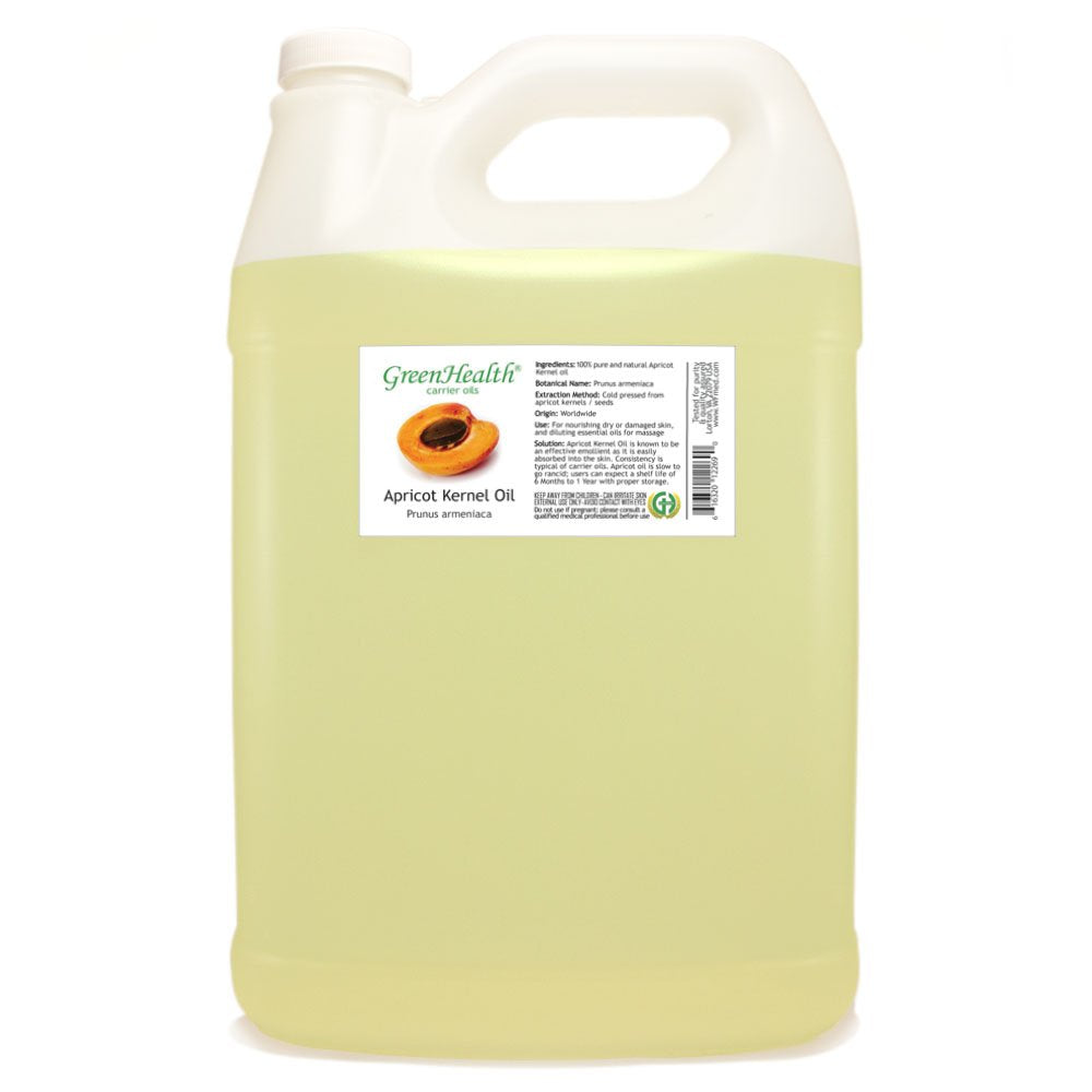 Apricot Kernel Oil 1 Gallon – 100% Pure & Natural Cold Pressed Carrier Oil – Bulk Moisturizer for Skin, Hair, Massage & DIY – Lightweight, Non-Greasy, Fast Absorbing